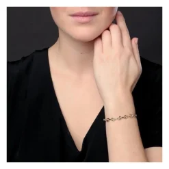 Bracelet 3 Ors - Or Tricolore - Grain de Café Jaune