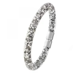 Bracelet argent tube strass par SC Crystal