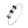 Bracelet de charms perles noirs et acier SC Crystal