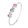 Bracelet de charms perles roses et acier SC Crystal