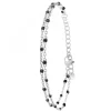 Bracelet double tour et perles noires par SC Crystal