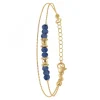 Bracelet double tour par SC Bohème orné de pierres Lapis Lazuli