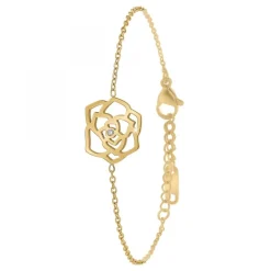 Bracelet fleur par SC Bohème orné d'un véritable diamant blanc