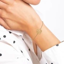 Bracelet fleur par SC Bohème orné d'un véritable diamant blanc