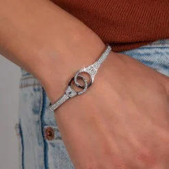 Bracelet menottes SC Crystal orné de Cristaux scintillants
