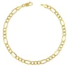 Bracelet Or 18 Carats 750/000 Maille Figaro Alternée 1+3 Jaune Homme - 20cm