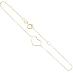 Bracelet Or Jaune - Motif Coeur - Femme