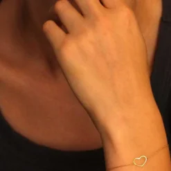 Bracelet Or Jaune - Motif Coeur - Femme