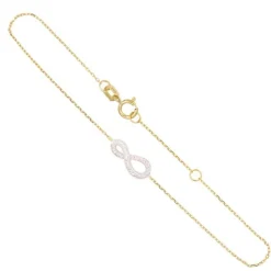 Bracelet Or Jaune et Diamants - Motif Infini Infinity - Femme