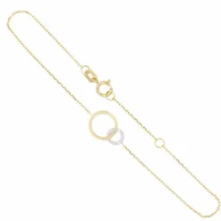 Bracelet Or Jaune et Diamants - Motif Anneaux - Femme