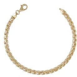 Bracelet Or Jaune Maille Palmier Plate - Femme