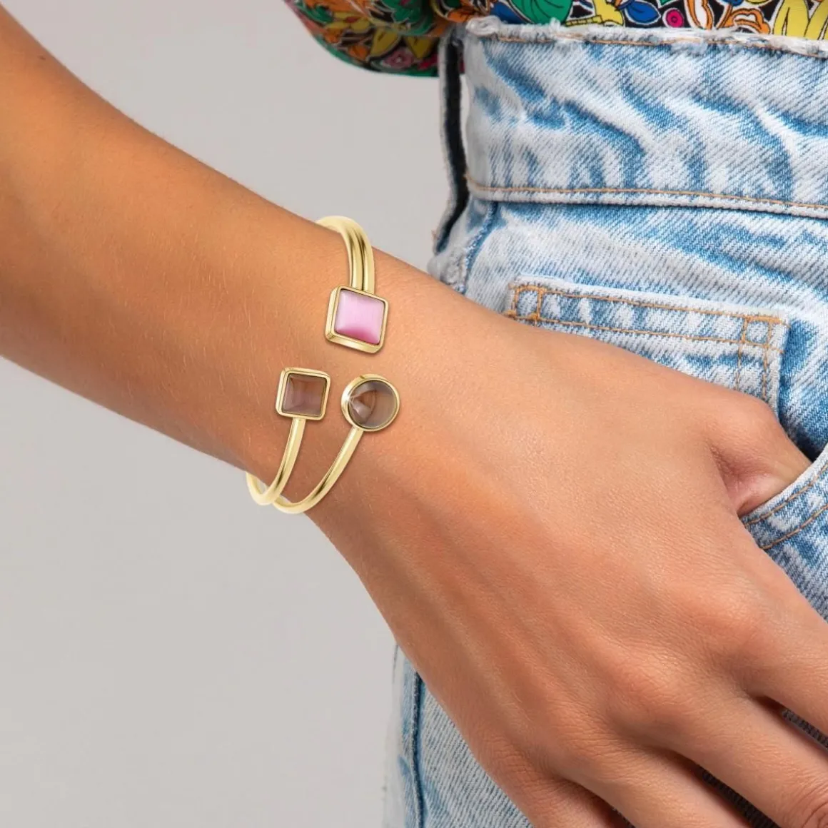 Bracelet par SC Bohème orné de pierres oeil de chat