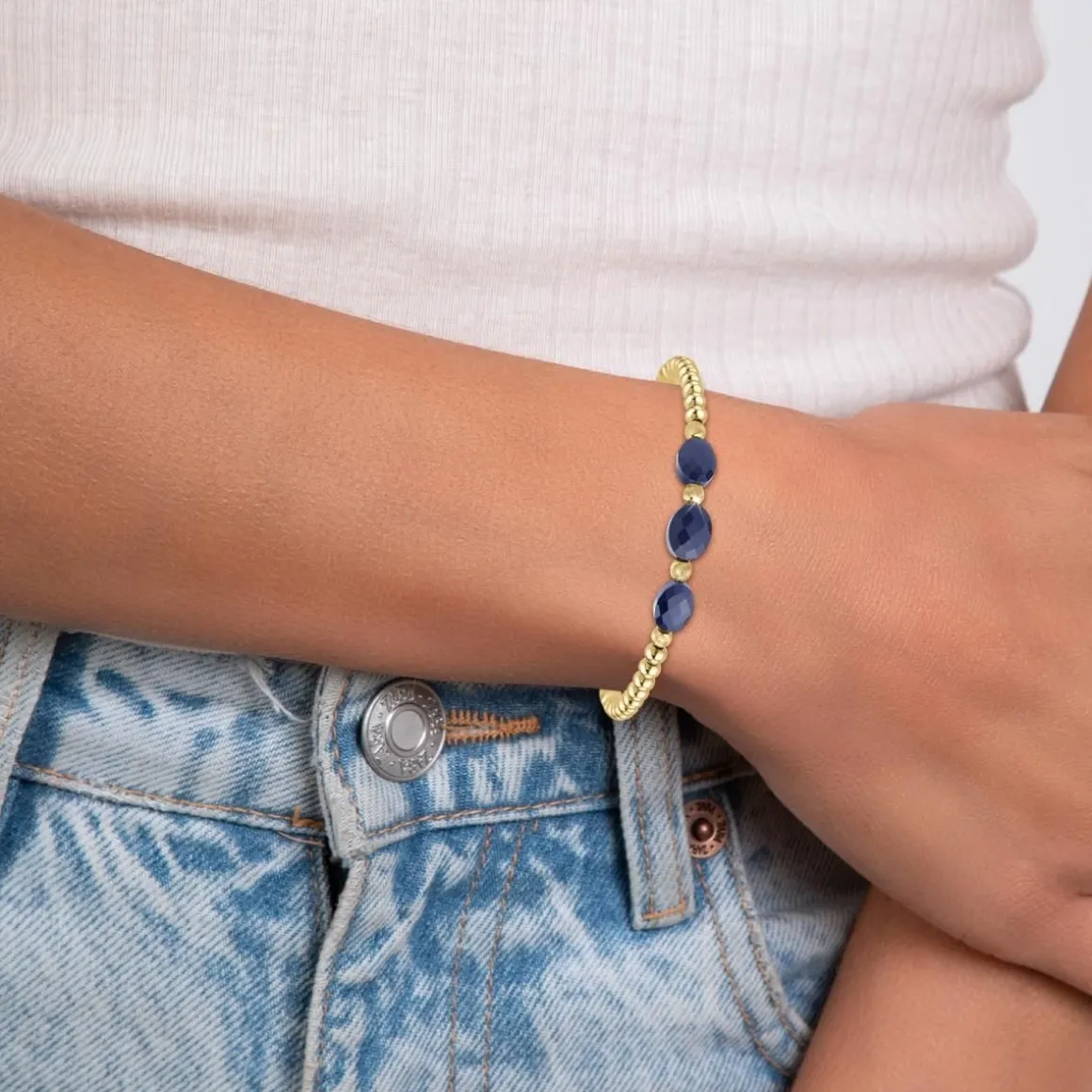 Bracelet par SC Bohème orné de pierres Lapis Lazuli