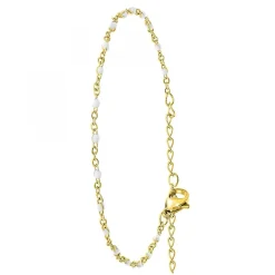 Bracelet perles blanches par SC Bohème