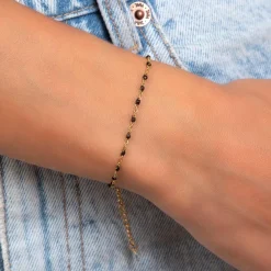 Bracelet perles noires par SC Bohème