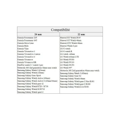 Bracelet Samsung/Huawei SoftTouch 20mm bleu