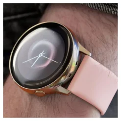 Bracelet Samsung/Huawei SoftTouch 20mm blanc+rose