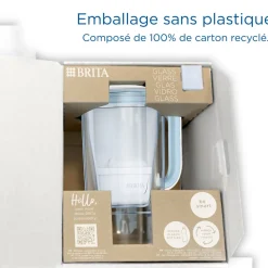 BRITA Carafe en verre bleue (2,5L) inclus 1 cartouche filtrante BRITA MAXTRA PRO All-in-1