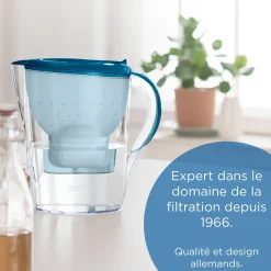 BRITA Carafe filtrante Marella bleu (2,4L) inclus 1 cartouche filtrante MAXTRA PRO All-in-1