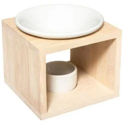Brûle-Parfum en Céramique Bambou 11cm Naturel