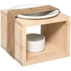 Brûle-Parfum en Céramique Bambou 11cm Naturel
