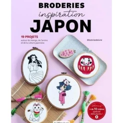 BRODERIES INSPIRATION JAPON. 19 PROJETS AUTOUR DU MANGA, DE L'ANIME ET DE LA CULTURE JAPONAISE, @bobinedelune