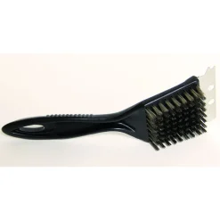Brosse métallique avec grattoir pour plancha - Noir