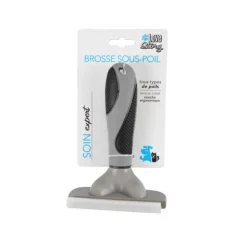 Brosse pour Chien & Chat Sous Poils 16cm Gris