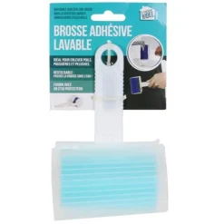 Brosse pour Textile Adhésive Lavable 16cm Bleu