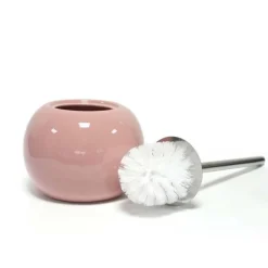 Brosse WC Design Bullea 37cm Rose Poudré