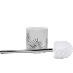 Brosse WC Imprimée Orbella 40cm Blanc & Argent