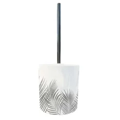 Brosse WC Imprimée Orbella 40cm Blanc & Argent