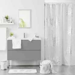 Brosse WC Imprimée Orbella 40cm Blanc & Argent