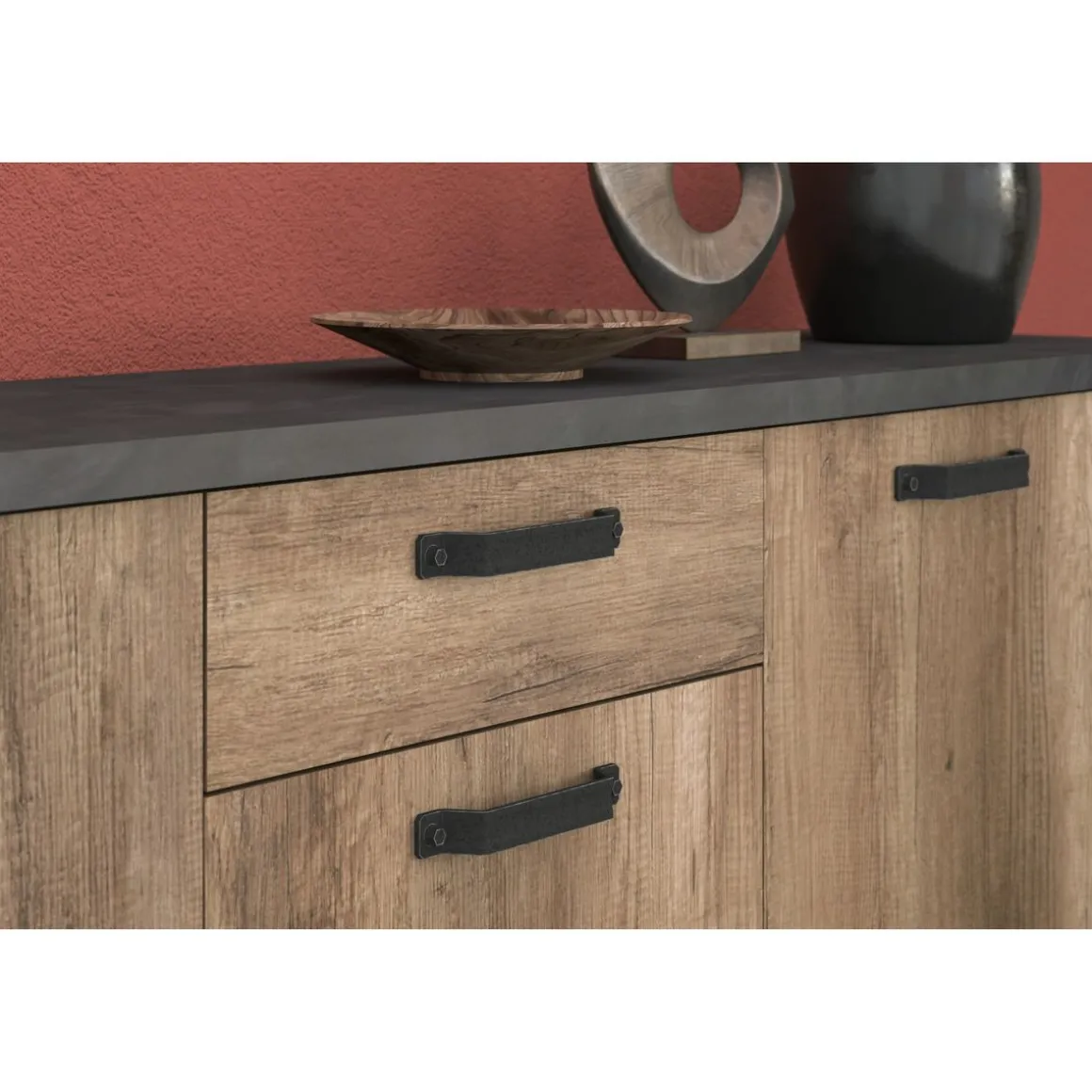 Buffet 3 portes et 1 tiroir L182 cm TORSTEN