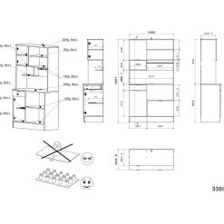 Buffet de cuisine avec nombreux rangements L100cm FEED