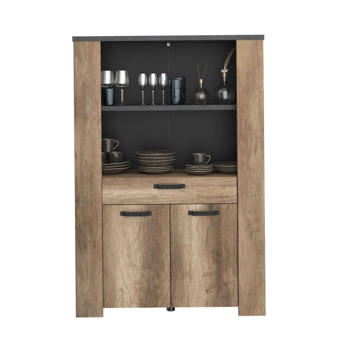 Buffet haut 2 portes, 1 tiroir et 1 étagère L110 cm TORSTEN