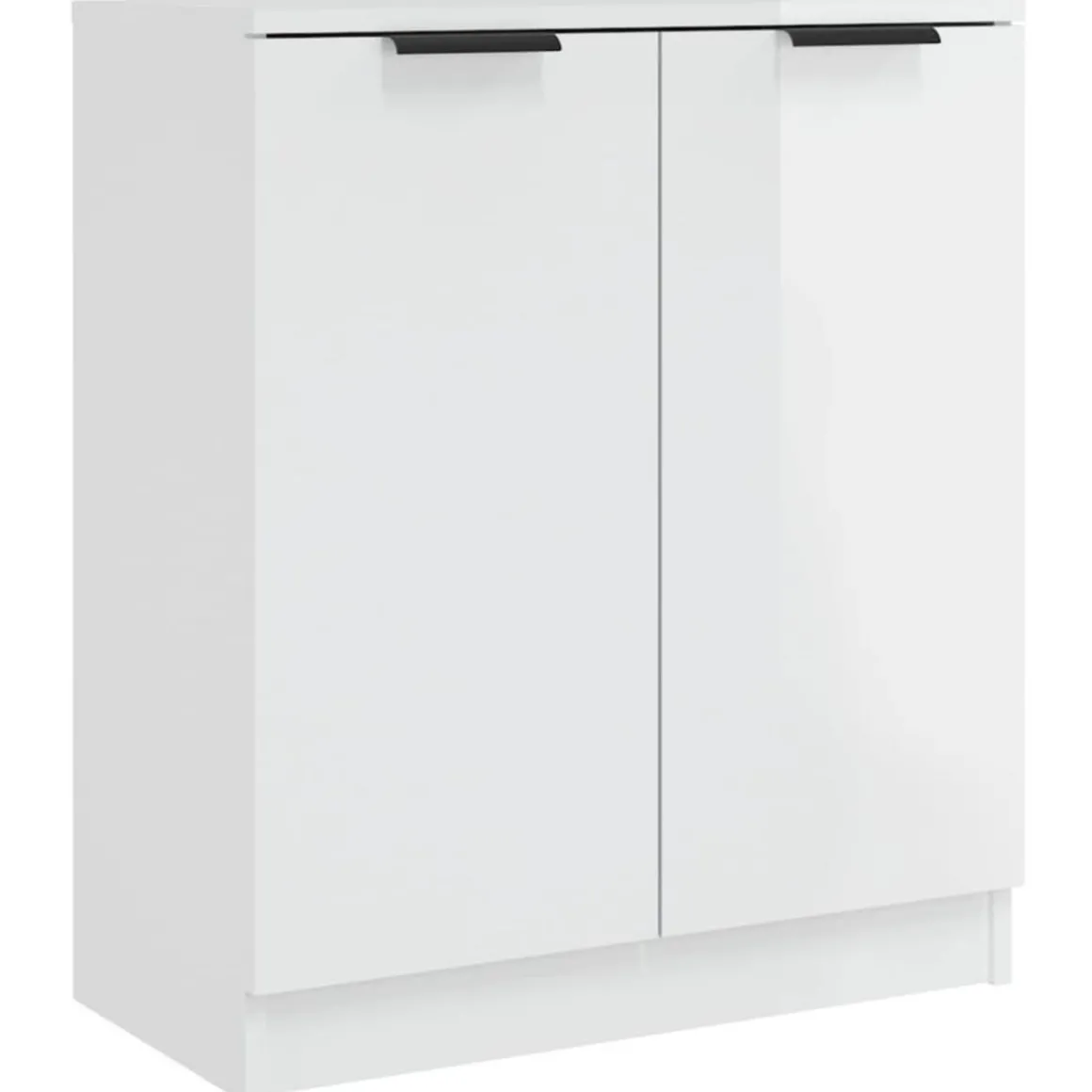 Buffets 3 pcs blanc brillant bois d'ingenierie