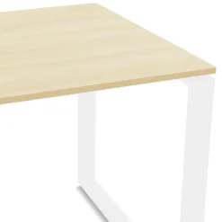 Bureau d'Angle Design Abigano 170cm Naturel & Blanc