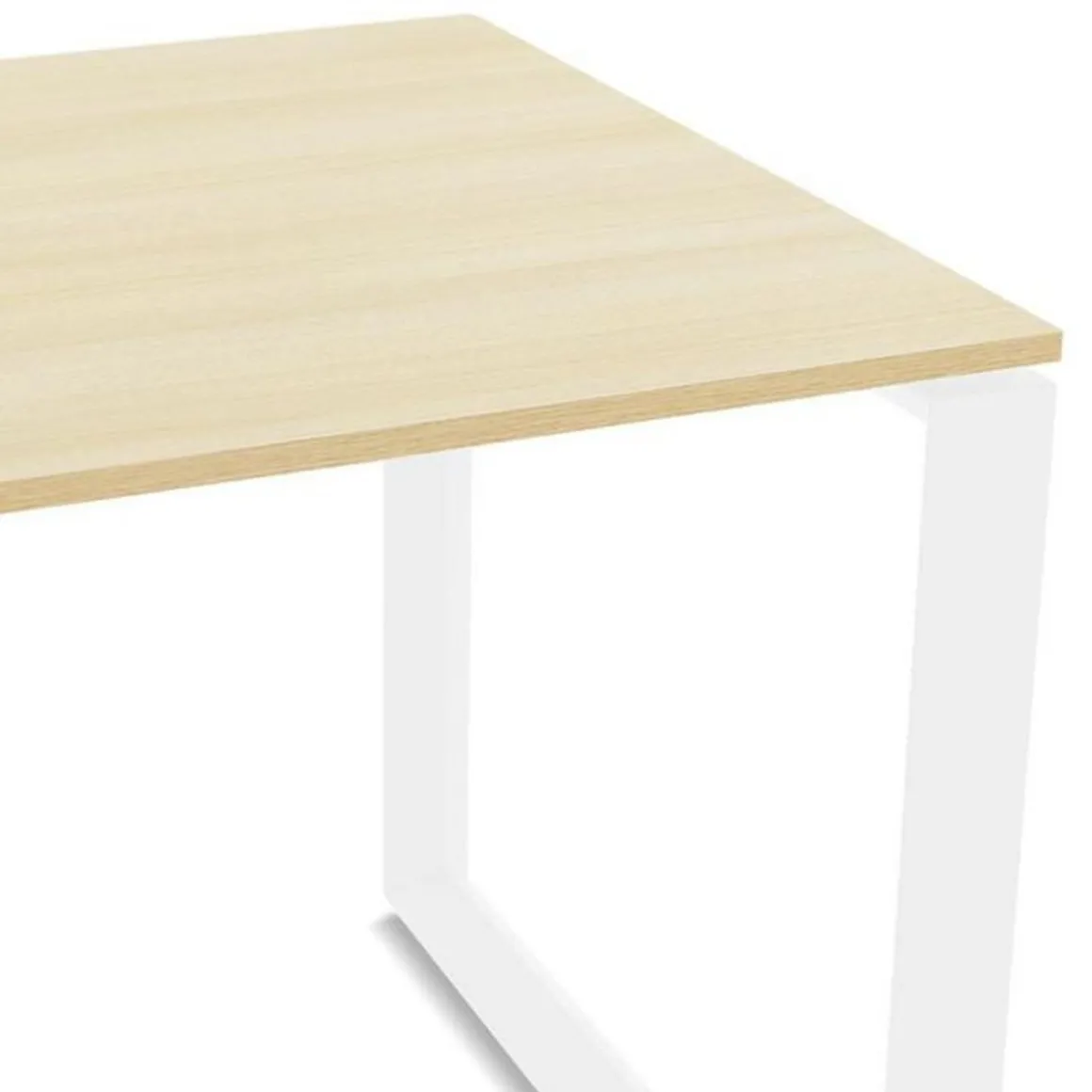 Bureau d'Angle Design Abigano 170cm Naturel & Blanc