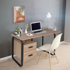 Bureau droit 2 tiroirs L120cm HARTFORD