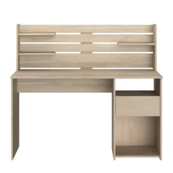 Bureau droit avec crédence et rangements L138cm PIA