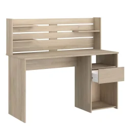 Bureau droit avec crédence et rangements L138cm PIA