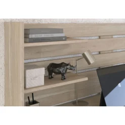 Bureau droit avec crédence et rangements L138cm PIA