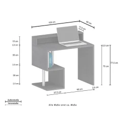 Bureau droit avec rehaussement L100 cm SANTA