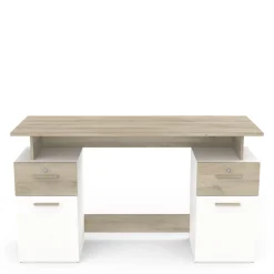 Bureau droit double caisson de rangement L134cm SOCRATE