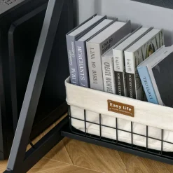 Bureau informatique gamer avec étagères dim. 100L x 60l x 85,5H cm MDF métal noir