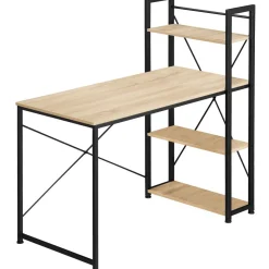 Bureau Style industriel Étagère intégrée avec 3 compartiments de stockage