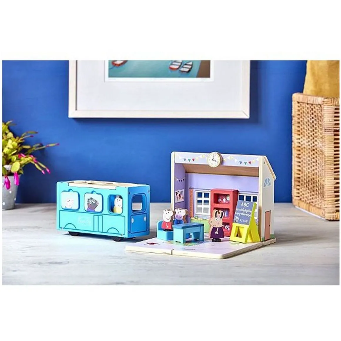 Bus d'école Peppa Pig en bois