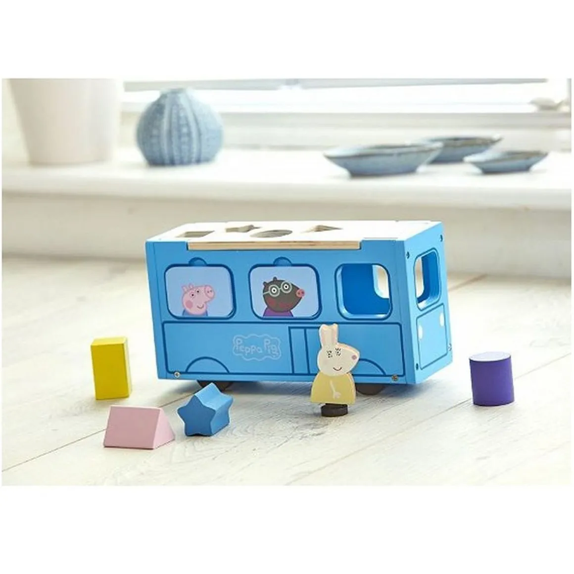 Bus d'école Peppa Pig en bois