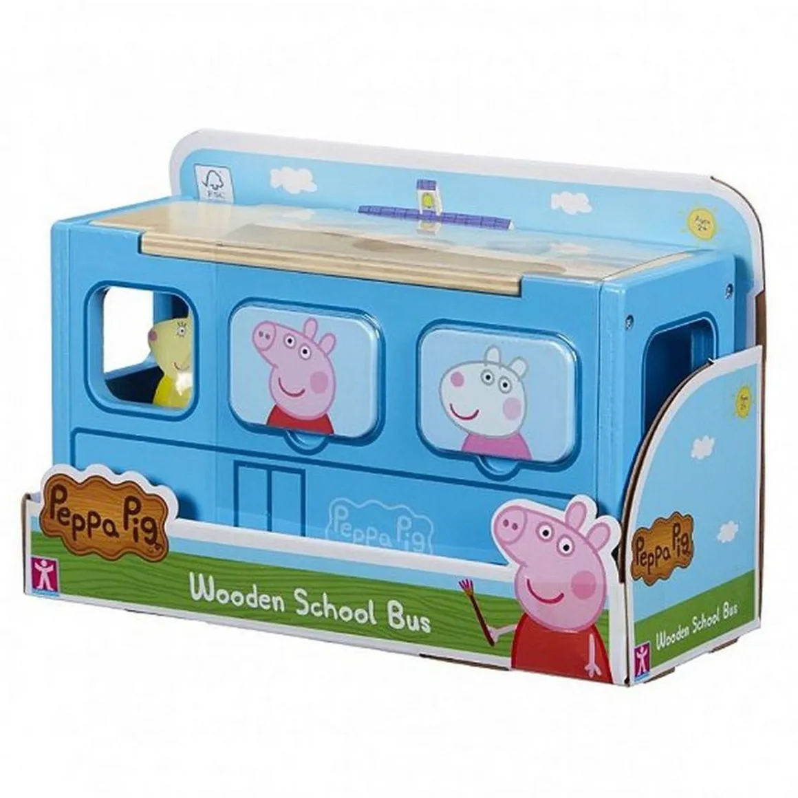 Bus d'école Peppa Pig en bois
